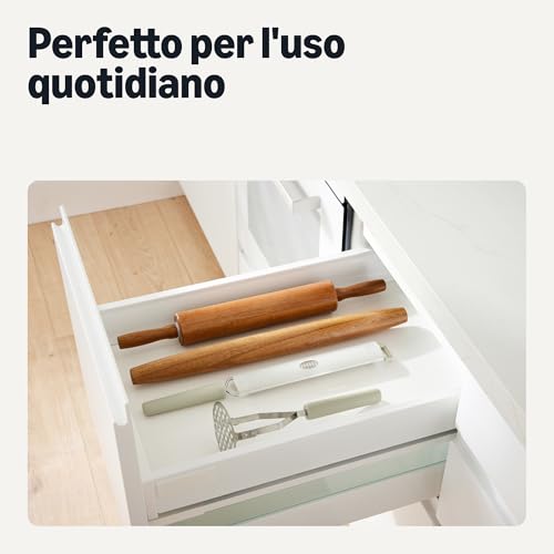 Amazon Basics Rigalimoni e Grattugia, Impugnatura Morbida, Lavabile in Lavastoviglie, Grigio Lino - Immagine 5