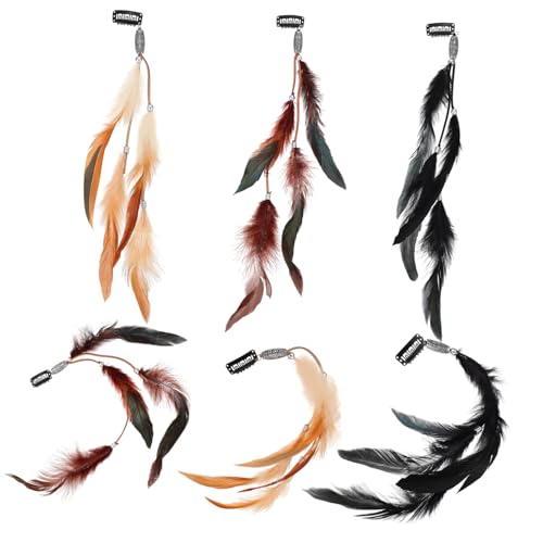 Barrettes cheveux femme plumage vintage Mikikit : pinces de décoration pour bal masqué bohème