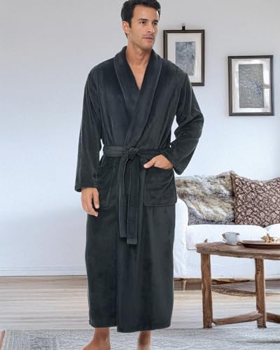 Alexander Del Rossa Long Mens Robe, Full Length Big and Tall Bathrobe for Men, Mens Bath Robes2