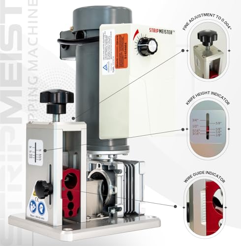 Image of StripMeister E250 Pro Electric Automatic Wire Stripping Machine - Wire Size Up To O3 /4 inch, Jam-Free, Motorized Wire Stripper with Variable Speed Control for Copper Wires