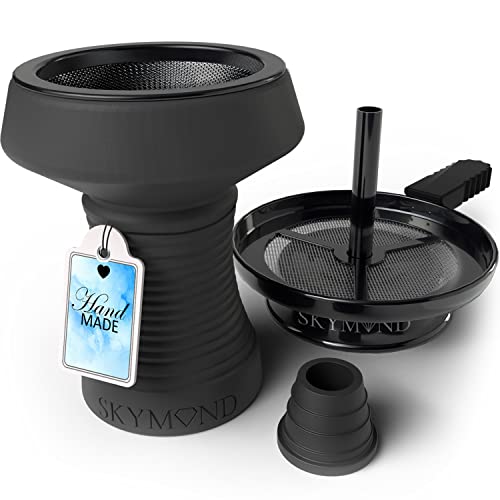 Skymond Shisha Kopf Set mit Sieb, Kopfdichtung und Kaminaufsatz [SpreadHeat-Technology für bessere Hitzeverteilung…