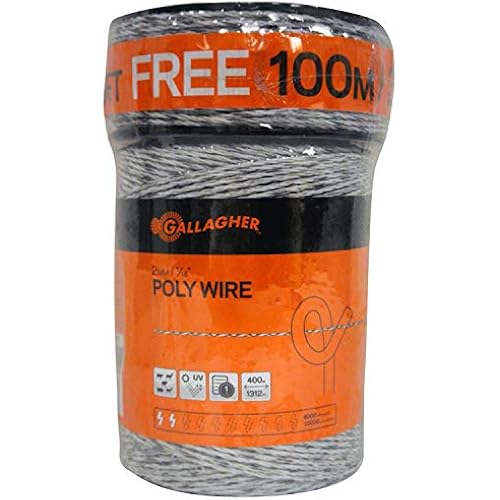 Gallagher Electric Fence Wire — 1,640ft (500m) Polywire for Livestock, Horses & Cattle | 6 Stainless Steel Strands | Poly Wire UV & Rust Resistant | 1/16" Diameter