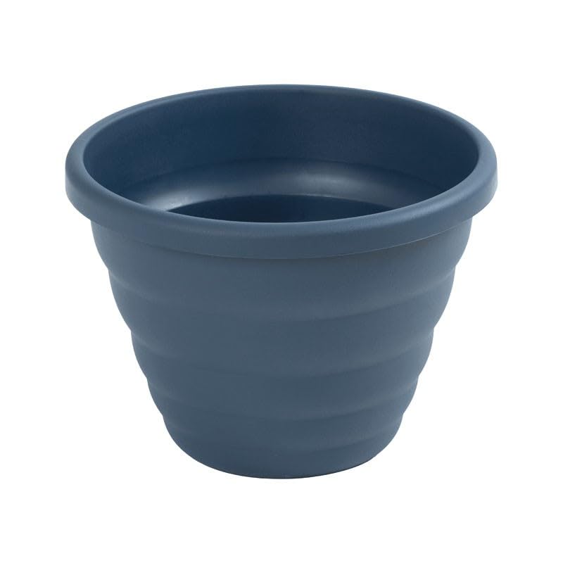 Colorful Round Planter Pots – Multiple Sizes – Indoor/Outdoor Use – Modern Flower Pots with Drainage – Decorative Garden Containers (NAVY, 32 CM)