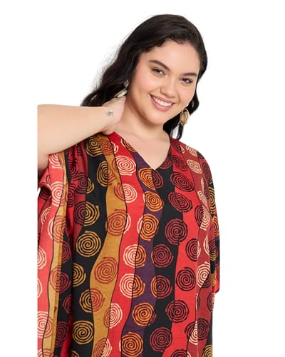 Image of Gypsie Blu Women Plus Size Kaftan Dress Beach Cover Up Maxi Dresses for Women, V-Neck Kimono Sleeve 1X-3X