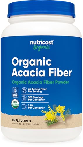 Nutricost Organic Acacia Fiber Powder (2 LB) - USDA Certified Organic Non-GMO Gluten Free