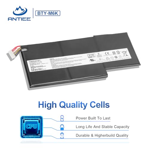 ANTIEE BTY-M6K Replacement Bateria do MSI MS-17B4 MS-16K3 MSI GF65 9SEXR 9SD 10UE 10SDR 10SER/GF75 8SC 8RD 8RC 8RX 9SC 9SCSR 9SD/GF63 8RC 8RD 9SC 9SCXR 11.4V 4500mAh