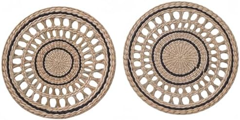 Deosur 2PCS Boho Woven Grass Wall Hanging & Tray – 35CM Handmade ...