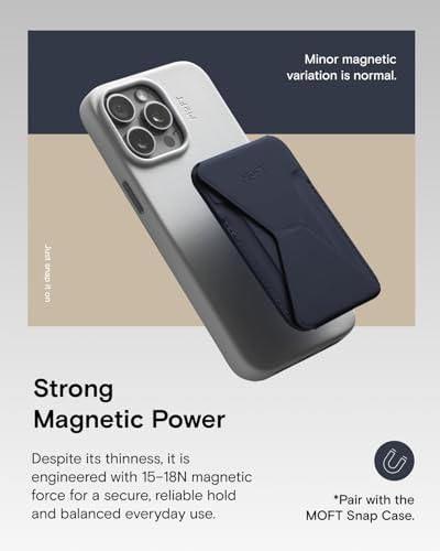 Image of MOFT Magsafe Wallet Stand Compatible with iPhone 16 /15 /14 /13 /12 Series, Angle Adjustment & MOVAS Phone Stand, Light Navy Blue