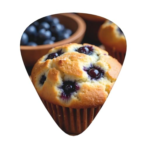 Blueberry Muffin Lot de 12 médiators lisses et durables pour guitare acoustique, électrique et basse, cadeau parfait pour les amateurs de guitare et les musiciens