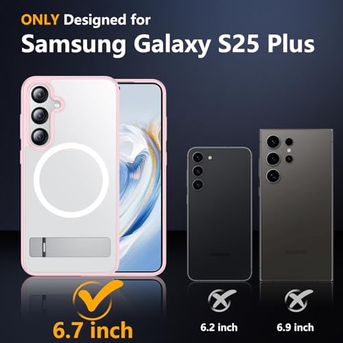 SPIDERCASE Magnetic for Samsung Galaxy S25 Plus Case, [3 Stand Ways][ Military Grade Drop Protection] with Invisible Stand Shockproof Slim Case for Samsung Galaxy S25 Plus 6.7", Pink by SPIDERCASE - Image 2