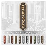 Clarus Crystal Personalized Cast Metal Address Plaque - Extra Large, Richmond Vertical, Made in USA. Rust-Free, Powder Coat Finish, Easy Wall Mount. Choose from 11 Colors. Custom House Number Sign