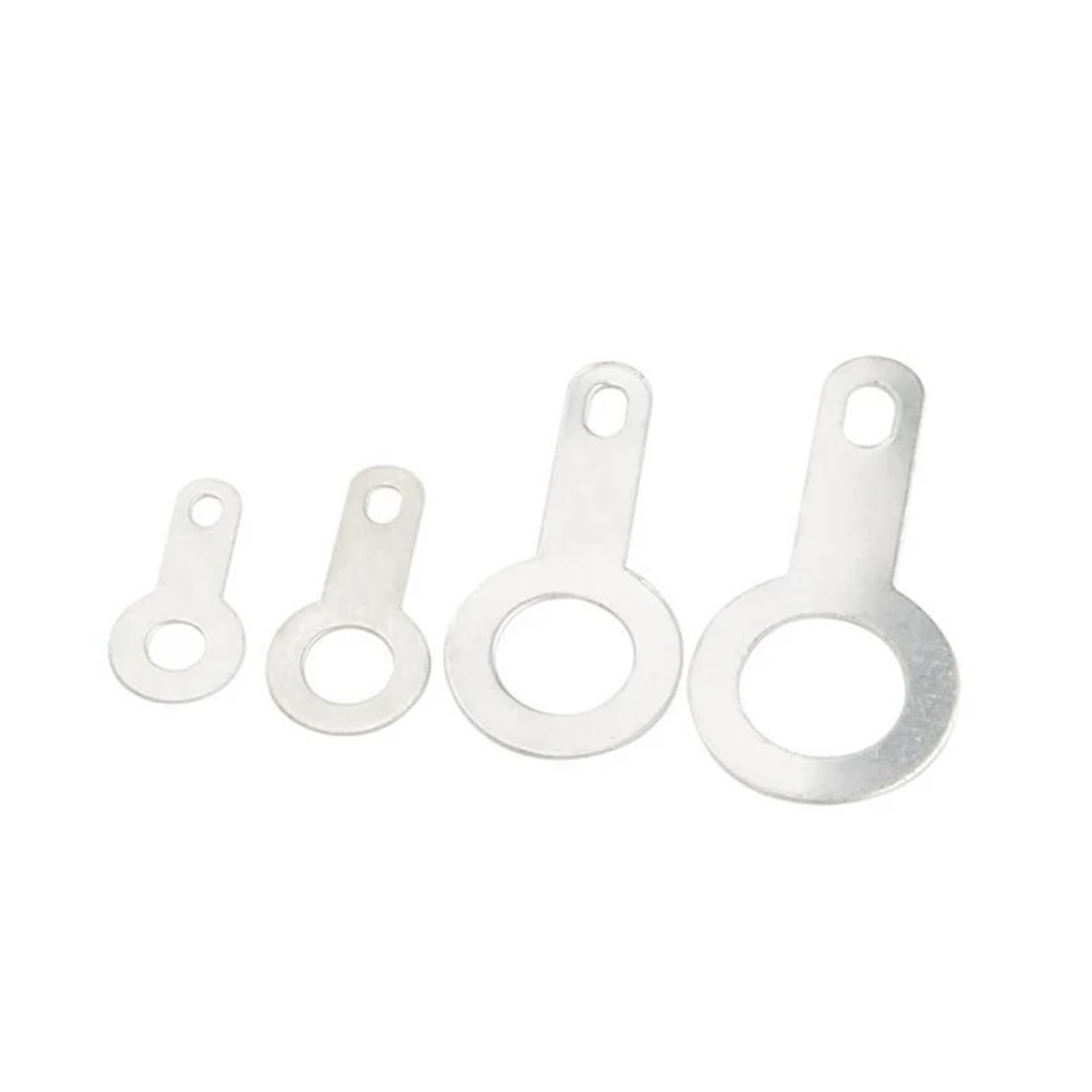 Connecteurs de câbles de coiffe de soudure à tête Borne à souder à tête unique en cuivre plaqué argent M2.2-M6.2, rondelle de soudure circulaire, feuille de soudage, cosse à souder(M2.2 100PCS)