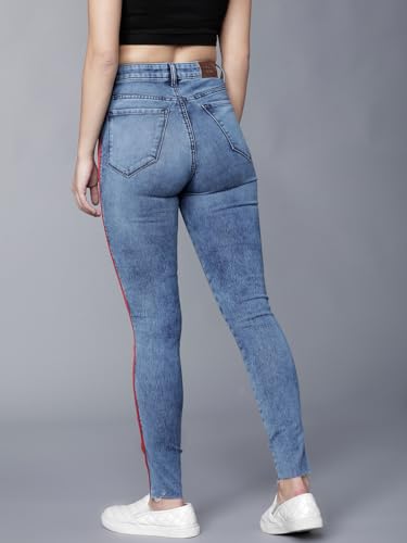 Image of Tokyo Talkies Women's Super Skinny Fit Regular Jeans | Stretchable Mid-Rise Jeans Pant