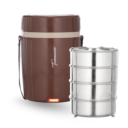 Image of Tureware Electric 4 PU Insulated 4 Stainless Steel Container 450 ML Each Thermoware Electric Lunch Box