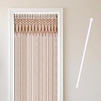 Deurgordijn, macramé wanddecoratie, bekleding, gebreid, katoenen garen voor bruiloft, feest, achtergrond decoratie, 90 x 180 cm