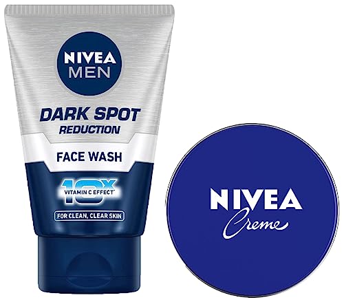 Image of NIVEA Creme, All Season Multi-Purpose Cream, 60ml & NIVEA Men Face Wash, Dark Spot Reduction, for Clean & Clear Skin with 10x Vitamin C Effect, 50 g
