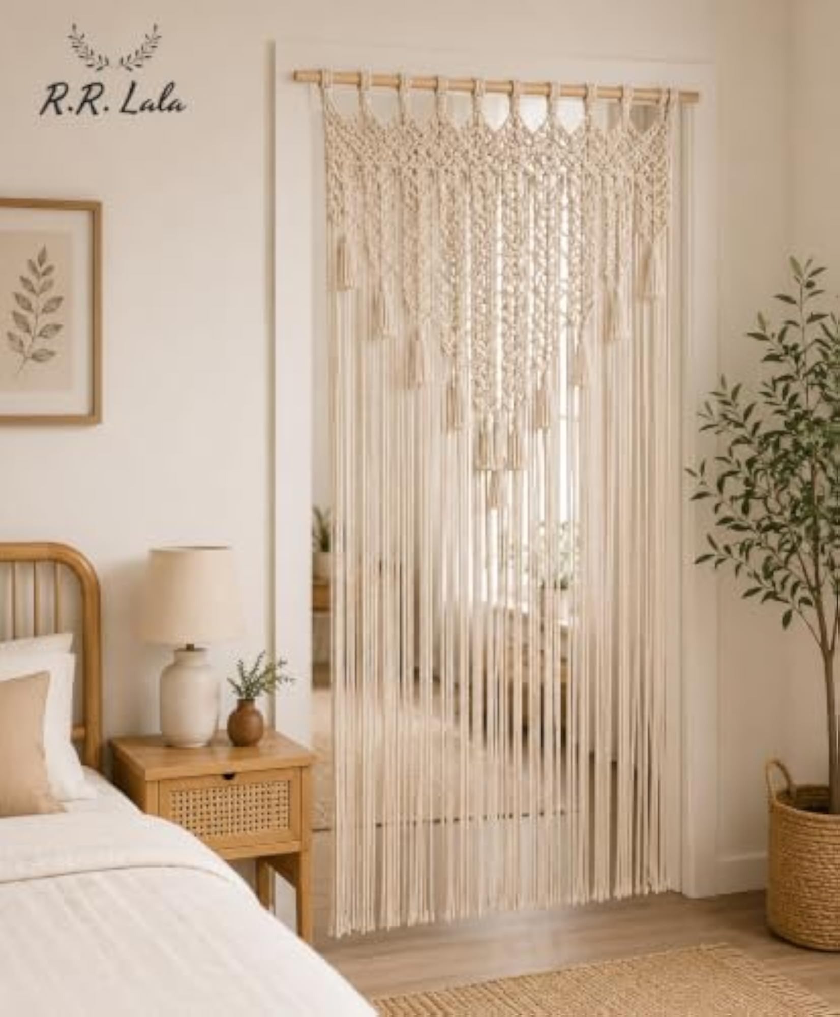Macrame Curtains, Handwoven Boho Cotton for Home