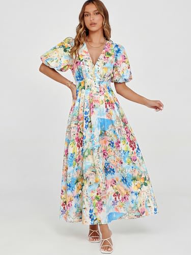 Image of Maxigerui Women's Summer Floral Maxi Dress Spring Wedding Guest Dress 2026