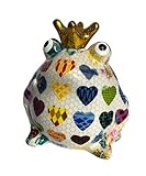 Tamaño: aprox. 15 x 17 cm Pomme Pidou Hucha con forma de rana y corazón, 15 x 17 cm, regalo para dinero