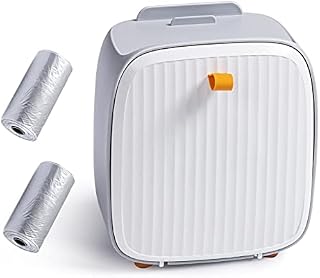 KEPEAK Mini Table Bin, Cosmetic Bin, Small Table Bin with Lid for Kitchen, Bathroom, Office, Desk, Toilet, Car, Bed, Odour-Proof, 1.5 L