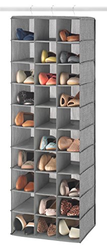 Whitmor 30 Sections Hanging Clothes Closet Shoe Organizer, Space Saving Breathable Fabric Shoe...