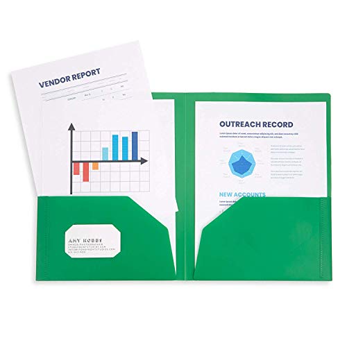 6 Pack Multicolor Plastic Two Pocket Folders, Plastic Folders With 2 Pockets And Business Card Slot, 2 Pocket Plastic Folders For School, Home, And Work, 6 Pack Plastic Folders #TOP3