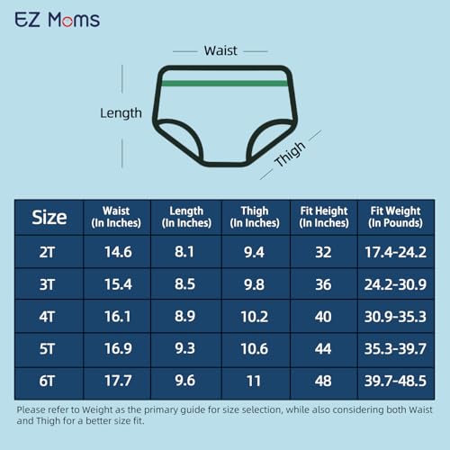 Ez Moms 10 Packs Reusable Potty Training Underwear For Boys Double Absorption Toddler Training Pants Training Pants 2T-3T High Waist Training Underwear Boy 2T Toddler Boy Training Underwear thumb #5