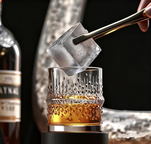 Image of Large Ice Cube Tray for Whiskey: 3 inch Big Silicone Ice Tray with Lid for Whisky - 3Pack Old Fashioned Ice Cube Trays for Cocktail - Huge Square Cubed Bourbon Ice Cube Maker