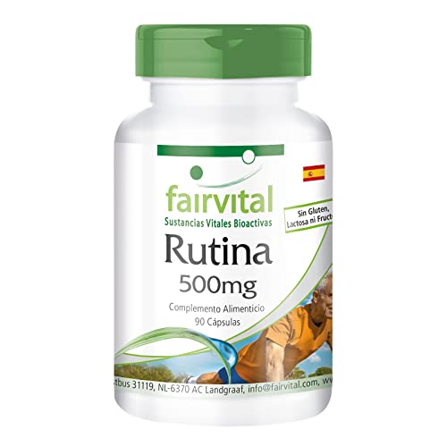 Fairvital | Rutina 500mg- VEGANA - Dosis alta - 90 Cápsulas - Calidad Alemana