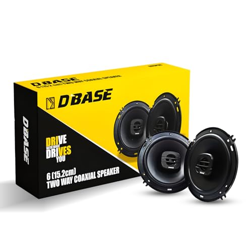 Image of DBASE 6-Inch Two-Way Coaxial Car Speakers | High Bass & Crystal-Clear Sound | PP Injection Cone & Treated Rubber Edge | Universal Fit for Cars, SUVs & Trucks | Easy Installation
