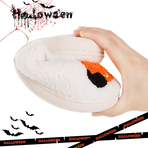 Halloween Pumpkin Slippers For Women Men Cat Slippers Comfy Soft Plush Memory Foam Home Lantern Shoes 41-424
