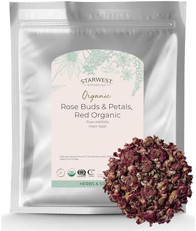 Starwest Botanicals Dried Red Rose Buds & Petals Organic - Bulk 1 lb Bag