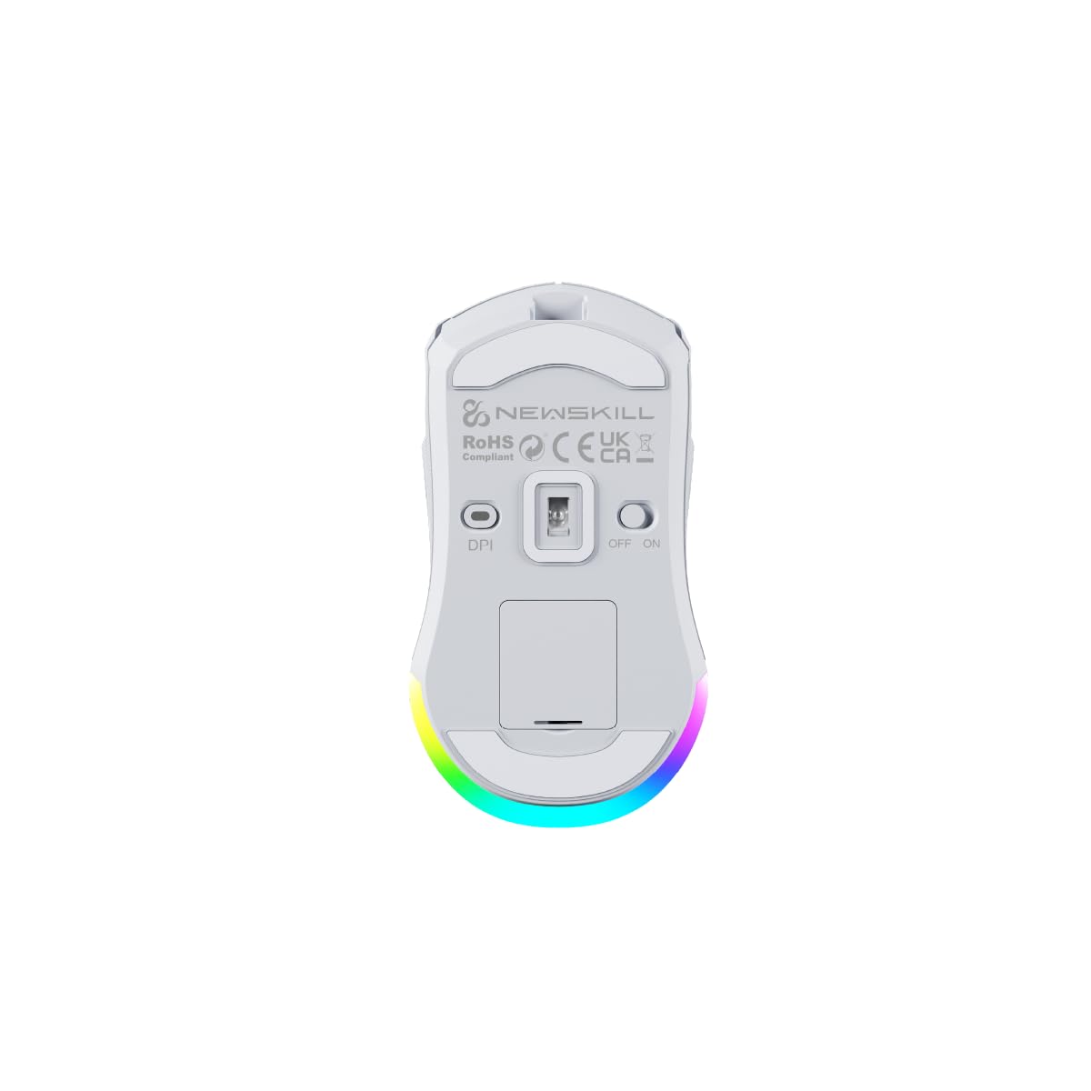 NEWSKILL Chiron Pro Wireless ratón Gaming RGB inalámbrico ambidiestro 16000DPI 8 Botones Sensor PAW3336 Blanco