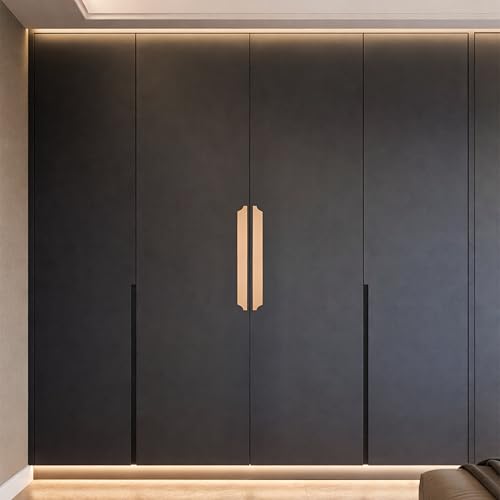 Image of Goldcrest 20cm Handle for Wardrobe & Cabinet /Cupboard Handle /Wardrobe Handle /160mm Hole to Hole (PVD Rose Gold) Pack of 1 - Left Side Handle-| 3 Years Warranty |