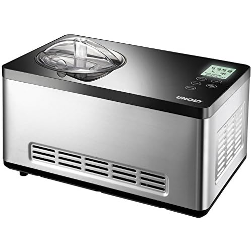 UNOLD 48845 Eismaschine Gusto mit selbstkühlendem Kompressor, 2 L Volumen, elegantes Edelstahlgehäuse, 180 W
