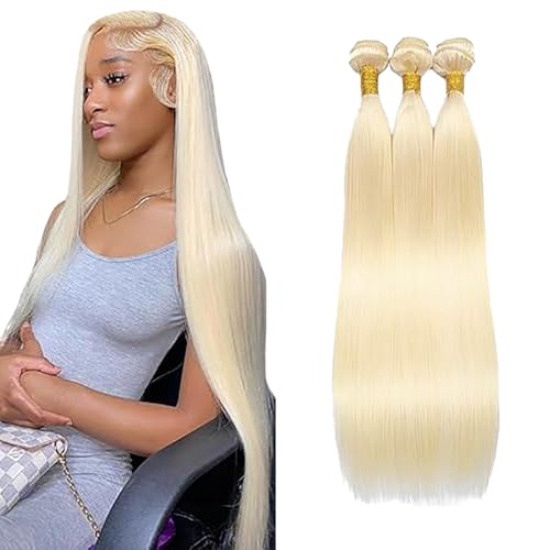 Tissage naturel cheveux humain blond 613 extensions lisses en lot 30 chars
