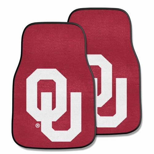FANMATS NCAA Oklahoma Sooners 2-Pack Carpet Car Mat Set