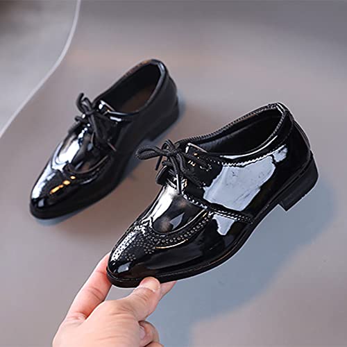 Children Sandals Summer And Autumn Fashion Boys Casual Leather Shoes Solid Color Lace Up Pointed Lace (Grey, 7-8 Years)2