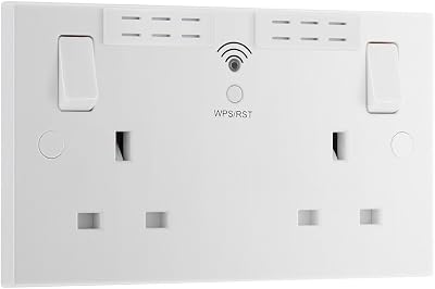 BG Electrical Double Switched Power Socket and Wi-Fi Repeater