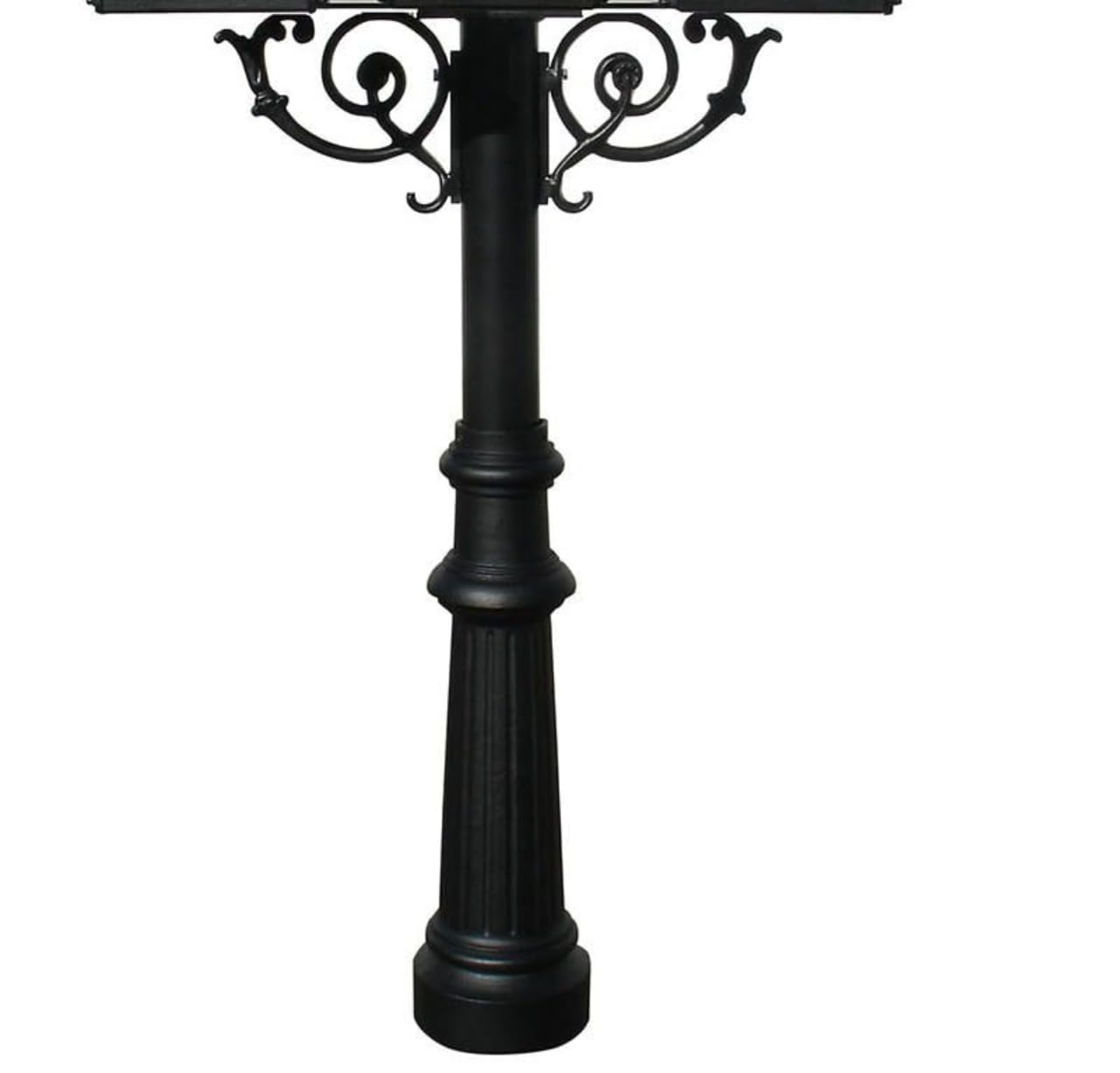 Qualarc HPWS2-US-800 Hanford Twin w/Scroll Supports Post Mounted Mailbox System, Black