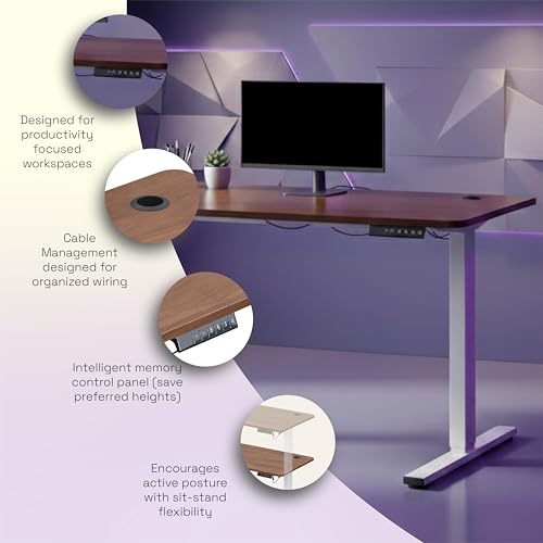 Image of Wakefit Study Table | 5 Yr Warranty | Standing desk, Computer Table for Home Pc, Electric Height adjustable, Digital Display & 4 Memory Presets, Free Installation, Modern Ergonomic Wobble-Free- L160Cm