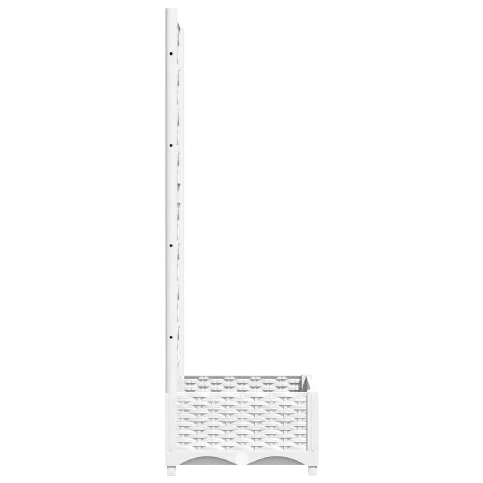 Gecheer Jardinera con Enrejado Hellbrunn | Jardinera con Celosia | Macetero con Enrejado,Maceta Planta Caja Flores Pérgola Soporte para Balcón y Jardín Decoración Blanco 40x40x121,5 cm