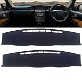 Voiture Tapis Tableau Bord pour Nissan Patrol St Y61 4800 GRX GR V,Housse Protection Instrument Console Central Tapis Couverture Tableau Bord Voiture Brise Soleil,LHD Noir