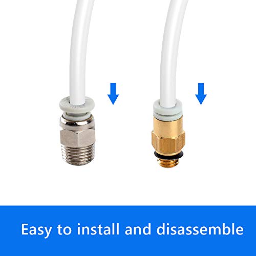Quickun Tubo de Teflon PTFE, 4 mm ID x 6 mm OD Tubo de Teflon para impressora 3D, 3 m de comprimento