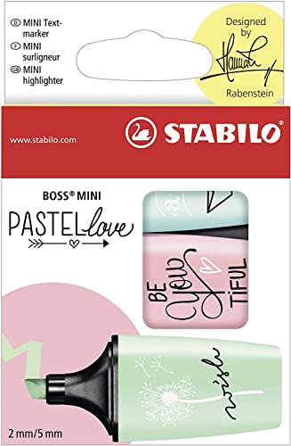 STABILO -Highlighter - BOSS MINI Pastellove Wallet of 3 Assorted Colors