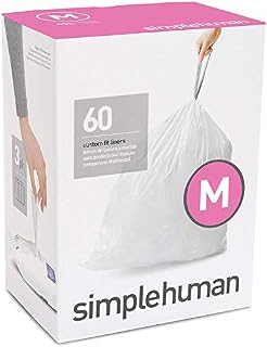 simplehuman Code M Custom Fit Drawstring Trash Bag, 45 Liter / 12 Gallon