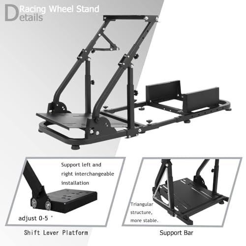 Marada More Stable Racing Simulator Cockpit Compatible with Logitech/Thrustmaster G27 G29 G923 G920 T80 T150 T300RS,Height and Length Aadjustable Steering Wheel Stand,Wheel&Pedals Not Included - Thumbnail 3