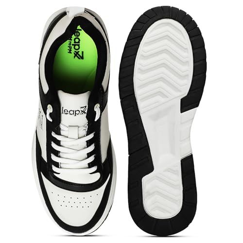 Image of Liberty Leap7x AMAZER-10E Men's Casual Lacing Sneakers, Black, Blue and White | Suitable for Walking Travel, College, Office | Comfortable Lace-Up Casual Shoes | Lightweight Stylish Fashion Footwear