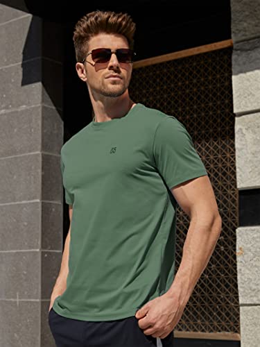 Men's Performance T-Shirt Wrinkle-Resistant Quick Dry Short Sleeve Moisture Wicking Upf 50+ Sun Protection Athletic(Green,M) #TOP2