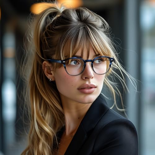 Image of Dollger Blue Light Blocking Glasses for Men Women Retro Round Anti Eye Strain Computer Gaming BlueLight Eyeglasses